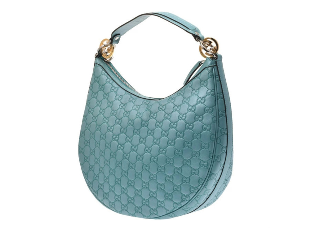 Gucci Green Hobo Emerald Leather Bag ssima Metallic Green